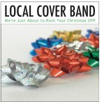 Preliminary cover design of Local Cover Band's holiday release (Bass Lake Elementary graphic design class).