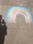 There may be no light at the end of the rainbow for a sidewalk-improvement initiative in Bass Lake. (Chalk-art Vandelay Industries)