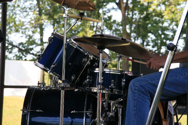 Drum-player in Local Cover Band Jr. (phone photo)