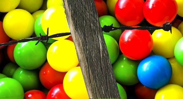 "Nothing says like 'March' like barbed wire and some kind of joyous candy in the background," someone quoted her as saying. (Overlay Industries)