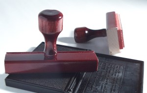 Stamp and rubber-stamp were in a boat. Stamp fell out. (Pete Repeat/Inkpad)